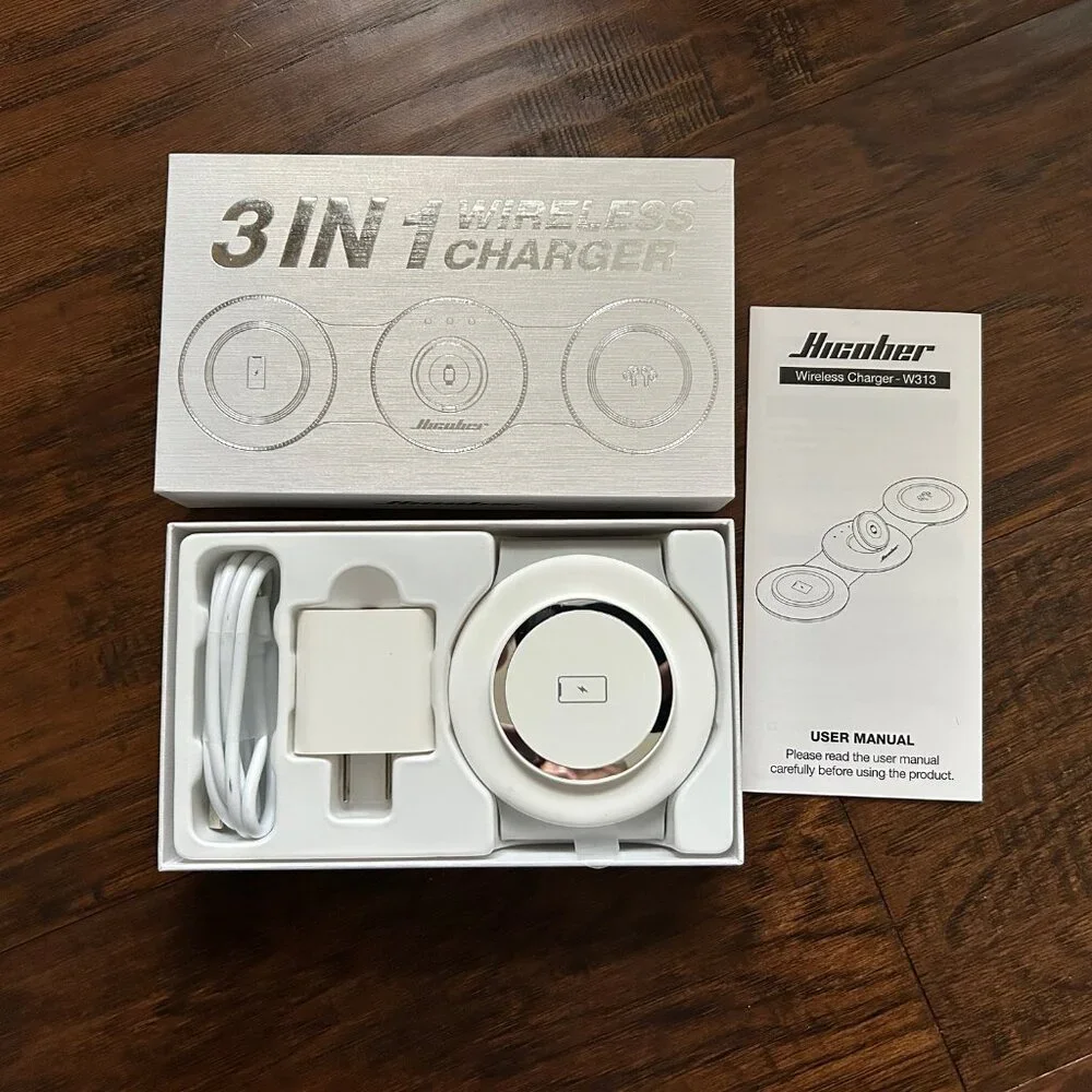 Hicober 3 in 1 Wireless Charging Station for iPhone Airpods watch Magnetic NEW